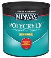 Minwax Polycrylic 211114444 Protective Finish, Ultra Flat, Liquid, 1/2 pt